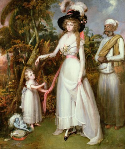 Sra. Graham de Kinross, su Hija y un Jamadar, c.1786 de John Alefounder